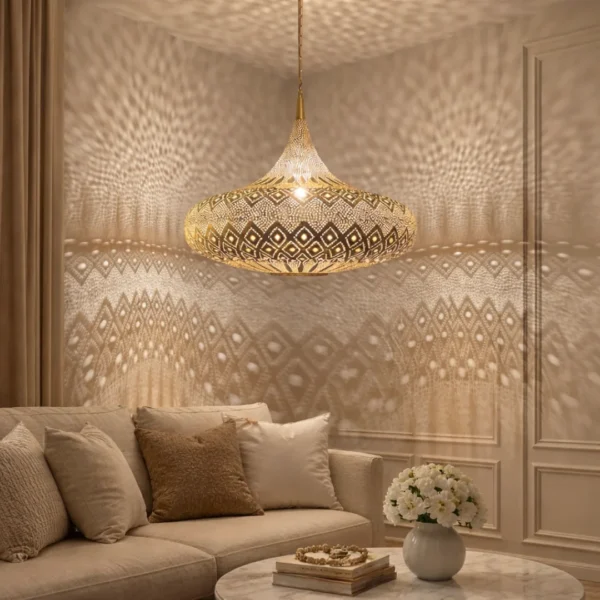 Luminaire Artisanal en Cuivre Massif