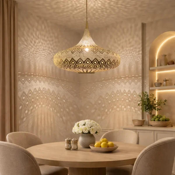 Luminaire Artisanal en Cuivre Massif