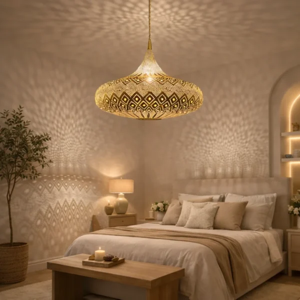 Luminaire Artisanal en Cuivre Massif