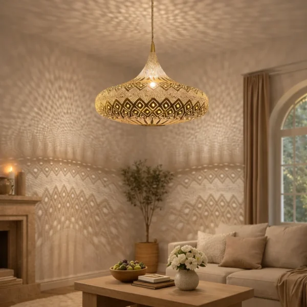 Luminaire Artisanal en Cuivre Massif
