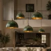 18 Suspension marocaine en cuivre oxydé vert