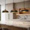 3 Oxidized Copper Pendant Light