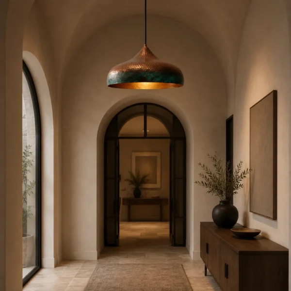 4 Oxidized Copper Pendant Light